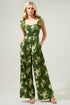 Vetiver Floral Dume Wide Leg Jumpsuit
